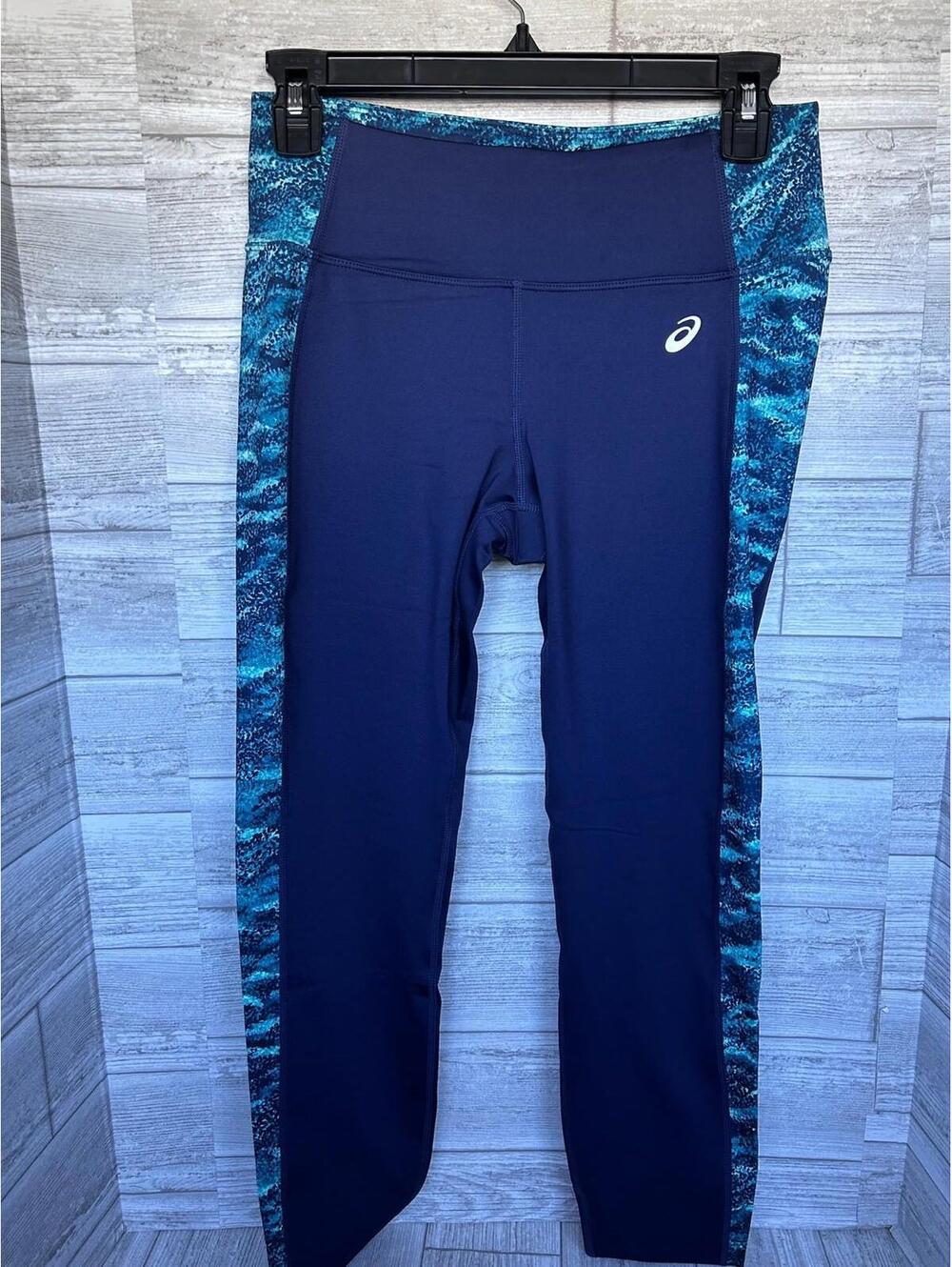 ASICS Women’s 7/8 Performance Tight Leggings – Size Medium – Navy/Turquoise NEW
